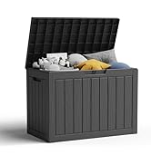 Amazon.com : 80 Gallon Resin Deck Box, Lockable Patio Outdoor Storage ...