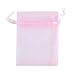 Anleolife 100pcs Pink Organza Bags 3x4 Wedding Sheer Favor Bag Silk Jewelry Pouch Candy Mini Gift Pouch Bags for Party (Pink)