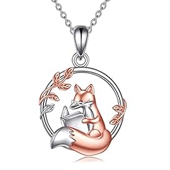 Fox Reading Book Necklace