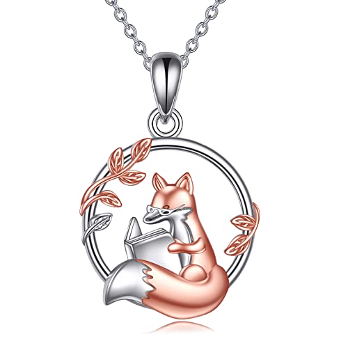 YFN Fox Necklace for Women Sterling Silver Fox Pendant Jewelry Gifts for Women