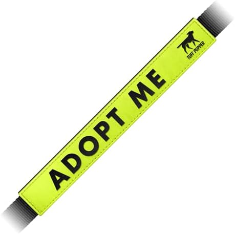 Tuff Pupper Waterproof Leash Sleeve | Fits Any Standard Size 1 Inch Wide Leash | Dual Sided Message | Durable Neoprene & Silicone | Odor & Stink Proof | Easy Secure On & Off (1 Pack, Adopt Me)