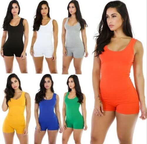 Boolavard Short Romper Jumpsuit Leotard Sleeveless Top Women Stretch BlouseLady Bodysuit - Image 3