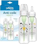 Dr. Brown’s Natural Flow® Anti-Colic Options+™ Narrow Baby Bottle, 8 oz/250 ml, Bear and Owl, 2 pack