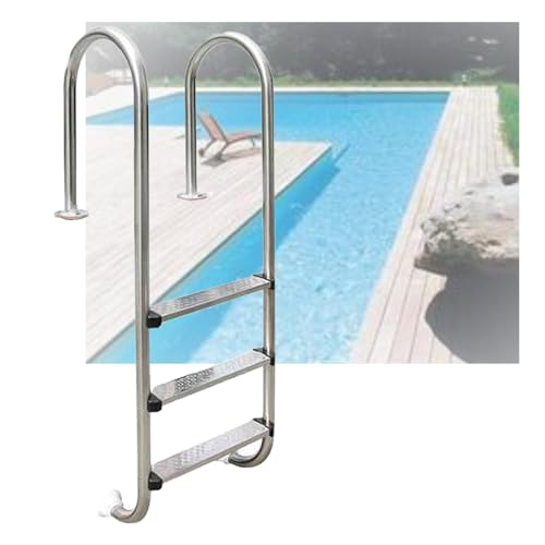 Escalera para piscina de 3 peldaños acero inoxidable miniatura 1