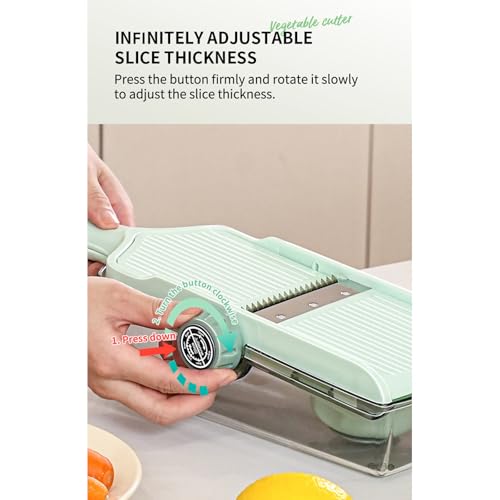 Cortadora manual de verduras multifuncional con contenedor miniatura 7