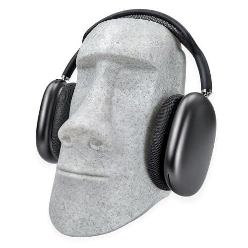 Moai Headphone Stand - Universal Headset Holder - Desk Accessory - Stands and Mounts for Desktop - Gaming Setup - Gamer Accessories (Marble)