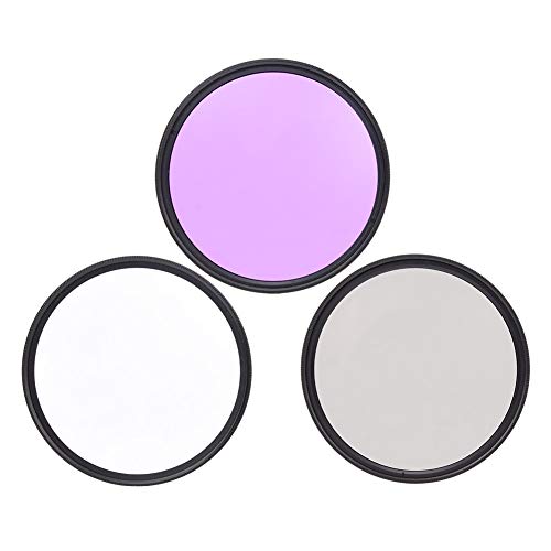 Qukaim Kit de 3 filtros de cámara UV CPL FLD de 67 mm para cámaras Canon Nikon DSLR, filtro de lente UV, filtro de lente CPL, filtros FLD, accories de fotografía