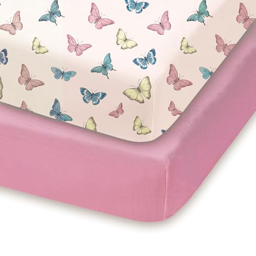 Image of Pack and Play Sheets Fitted 2 Pack, 38x26 Graco Pack n Play Sheets for Playard & Travel Crib Mattress, Ultra Soft Jersey Knit, Breathable Stretchy Deep Pocket, Compatible with Mini Cribs