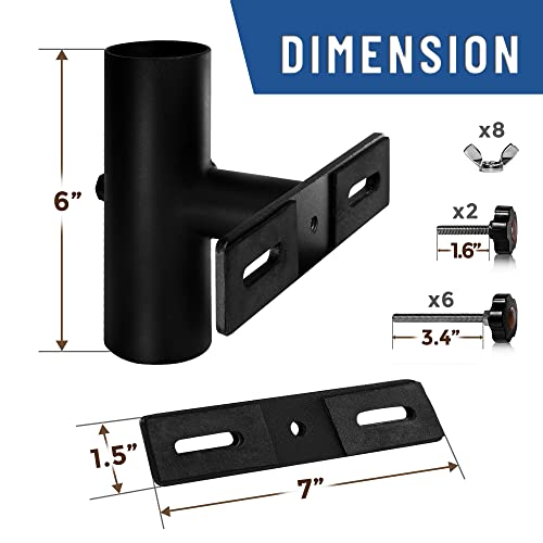 Vinazone Adjustable Deck Umbrella Mount - Clamp On Deck Rail Or Fence, Outdoor Universal Patio Umbrella Holder To Holding The Patio Umbrella (Set Of 2- Black) #TOP2