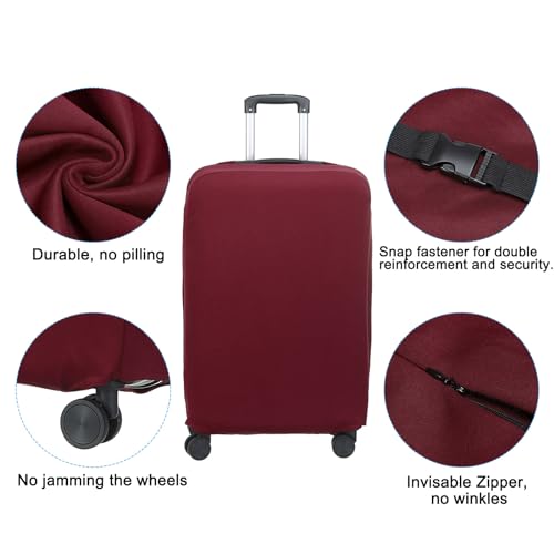 PATIKIL Luggage Cover, 24 Inch Washable Suitcase Cover Luggage Protector for Travel Luggage, Red3
