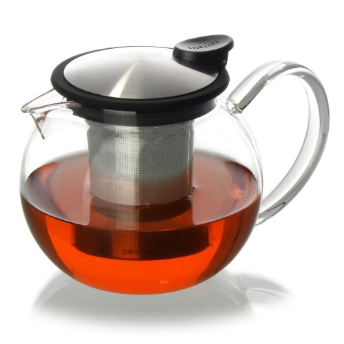 FORLIFE Bola Glass Teapot with Basket Infuser, 25oz./750ml., Lime by FORLIFE - Image 2