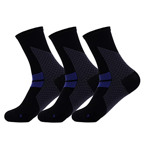 Copper Yarn Compression Socks Reduce Swelling Improve Circulation Comfortable Supportive for All-Day Wear(3 Pairs)