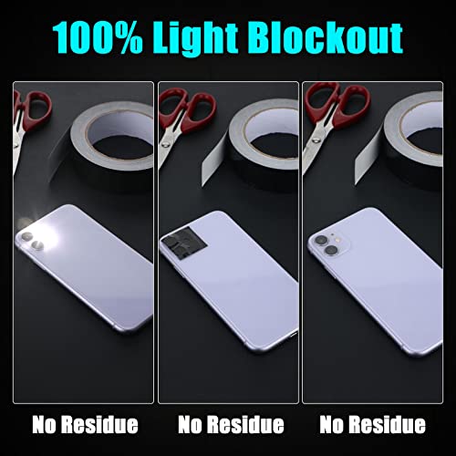 Nuanchu Light Blocking Tape 2'' x 82 ft 100% Full Black Out Masking Tape for Electronics,Cover LED Indicator, Shielding Glare, Window Shading, Lamp Strips Shade, Backlight Sheet Dimming(1.2'' Wide)