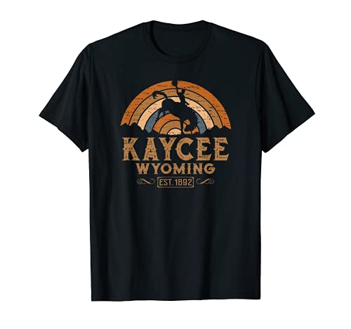 Kaycee Wyoming WY Retro Style Rodeo Cowboy T-Shirt
