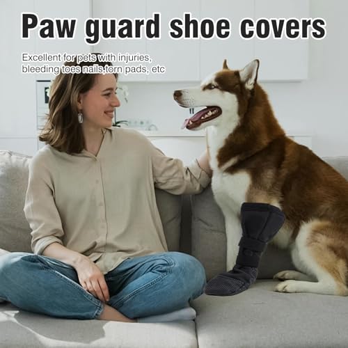 Dog Paws Recovery Shoe,Hundeschuhe Pfotenschutz Outdoor,rutschfeste Hundesocken,Haustierwunden Verhindern Lecken,Verband Hund Pfotenschutz,Leckchutz Hund Pfote,Geeignet für postoperative Genesung (XL)