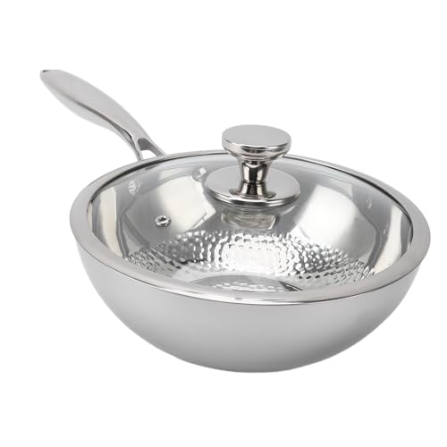 La mejor selección de Sartenes para saltear disponible en línea para comprar. 43 Sartén de Acero Inoxidable 316, Triple Capa Evita que Se Pegue, Grano de Martillo, Sartén Wok Profesional de 8,9 Pulgadas con Tapa, Olla de Inducción, Sartén para Saltear con