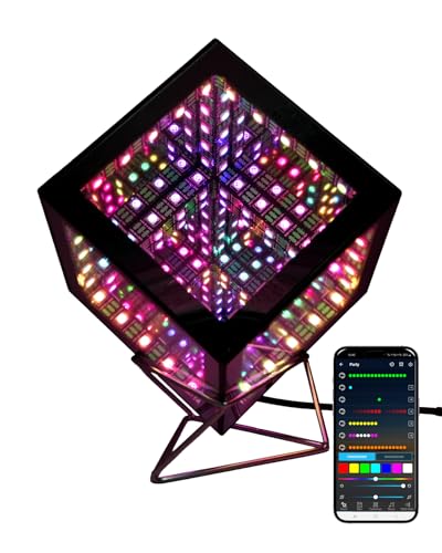 Infinity Mirror Hyper Cube LED Light, RGB Gaming Room Decor, 4Inches