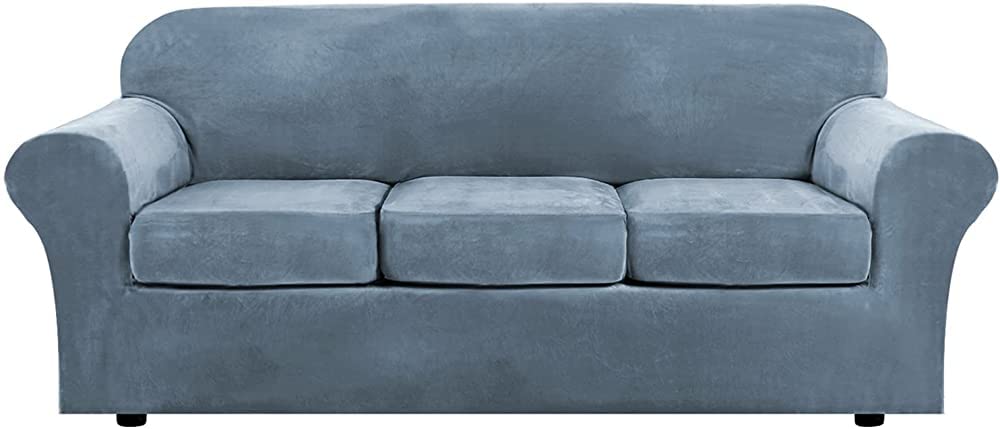 MGEMJMJ Sofa Cover,Jacquard Velvet Elastic Sofa Seat Cover Cushion Cover Velvet Thick Soft Elastic Sofa Cover(Size:2 seats (145-185cm),Color:F)