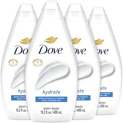 Dove Body Wash, Hydrate 4-Pack – Moisturizing Cleanser for Smooth...