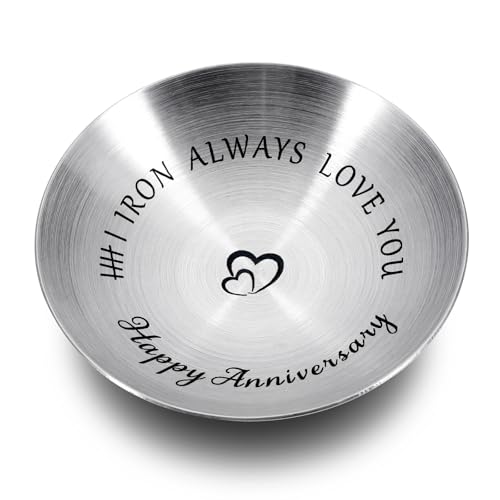 6 Years Anniversary Wedding Gifts for Couples Iron 6th Anniversary for Him Her Ring Holder Wedding Anniversary for Husband Wife Boyfriend Girlfriend Christmas Valentines Birthday Gifts for Women Men