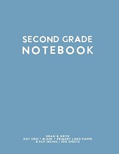 Second Grade Notebook: Light Blue Softcover Primary Composition Journal
