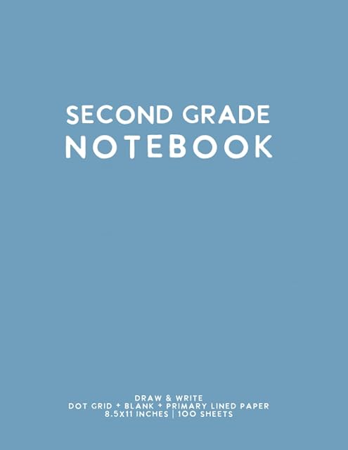 Second Grade Notebook: Light Blue Softcover Primary Composition Journal