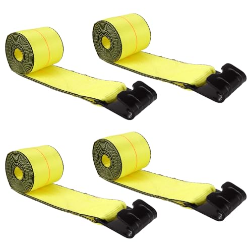 DAJAVE 4 Pack Winch Straps 4" x 30' Heavy Duty Tie Down Strap with Flat Hooks, 16,200lbs Break Strength, 5400 lbs Working Load, 4 Inch Straps for Truck Strap Cargo Tie Down for Flatbed Trailer