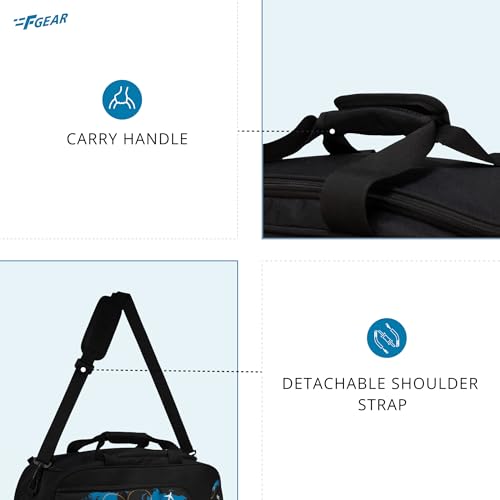 Image of F Gear Enduro Map Black 32L Travel Duffle Bag | Spacious Main Compartment with Front Pocket & Wet Pocket | Adjustable Shoulder Strap | Lightweight and Durable | Easy Carry Handles | for Men & Women