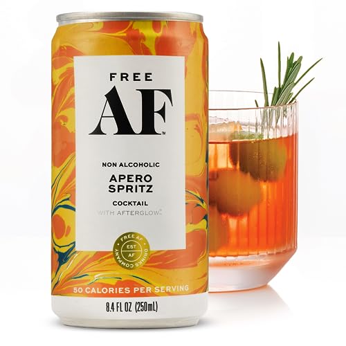 Free Af Apero Spritz | Non Alcoholic Sparkling Cocktail | Gluten Free, Low Calorie | 12 Pack | 8.4 Fl Oz Cans #TOP4