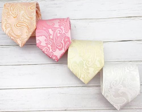 Image of KissTies Mens Paisley Tie And Pocket Square Necktie Sets