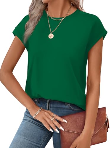 Image of Alaroo Womens Summer Tops Short Sleeve Shirts Crew Neck Cute Trendy Tunic Blouses (S-3XL)