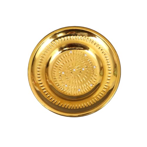 Image of Putrika Traditional Handcrafted Brass Utensil Pongal Pot Sipple Plate|Cookware|Sankranthi Festival|Plate with Holes(Small Sipple Plate)