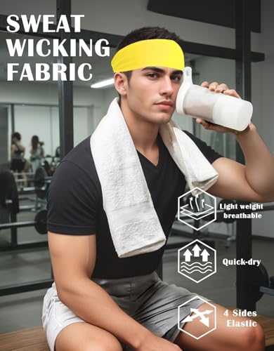 Image of Headbands for Men & Women, Sweat Headband Non-Slip Sweatband Sports Running Cycling Yoga Basketball Workout Football Training