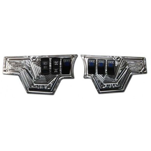 50 Caliber Racing Custom 2 Piece 6 Hole Billet Dash Panel Combo Including On/Off 4 Rocker Switches - Raw Aluminum - Compatible with Polaris RZR XP1000 S 1000 900 with Speedometer Dash [5357A1]