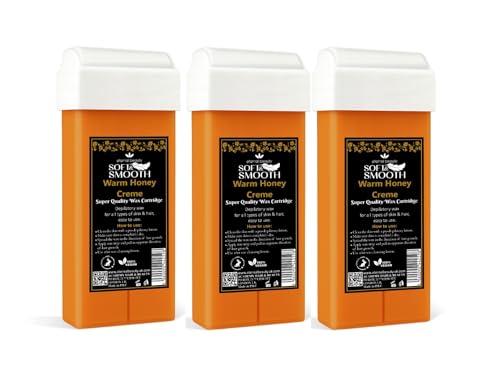 Warm Honey Creme Wax Cartridge for Hair Removal - 100g Roll-On Depilatory Wax by Eternal Beauty | For All Skin & Hair Types | Vegan, Easy to Use, Professional Waxing Refill for Wax Heater (Pack Of 3)