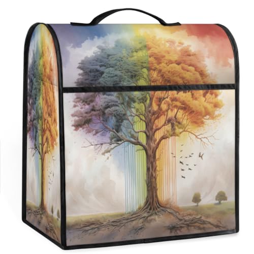 Coffee Maker Cover Four Seasons Tree Kitchen Appliance Covers Small Appliance Covers Blender Cover Juicer Cover Dust Covers for Kitchen Appliances with Top Handle and Pockets,Washable,C107