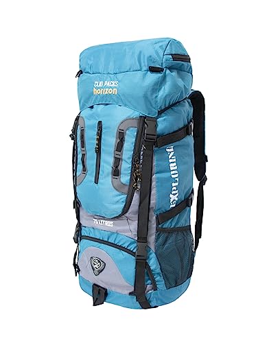 MOCHILA TRILHA 75L CAMPING ESPORTE ESCOTEIROS ACAMPAMENTO REFORÇADA (Azul)