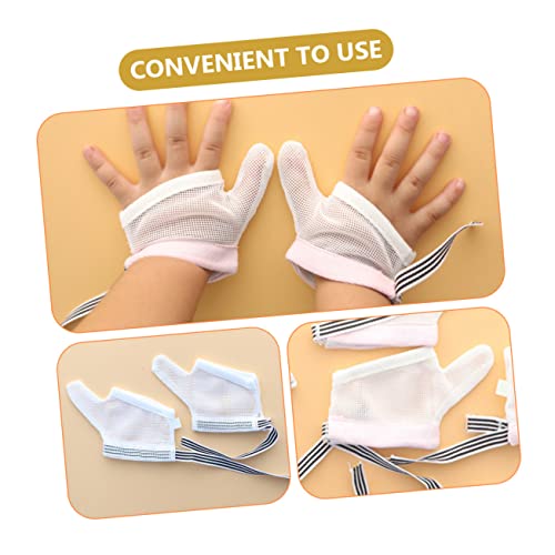 2pairs Adjustable Thumb Sucking Guard for Boys and Girls Gloves Mesh Design Eczema Essential4