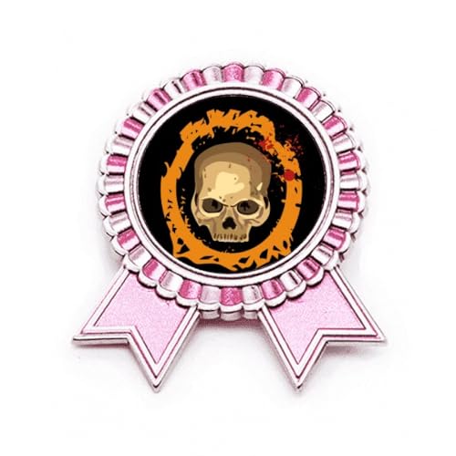 Broche ronde Halloween rose haut de gamme en métal taille M