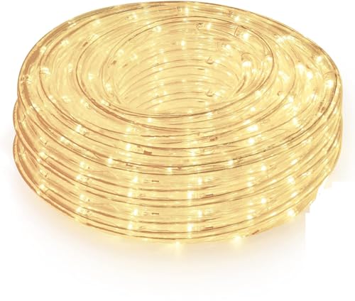 AntDau71 - Tubo Luminoso Led 10 Metri Luce Bianca Calda Luci Di Natale Addobbi Natalizi Per Interni Ed Esterni - CW821