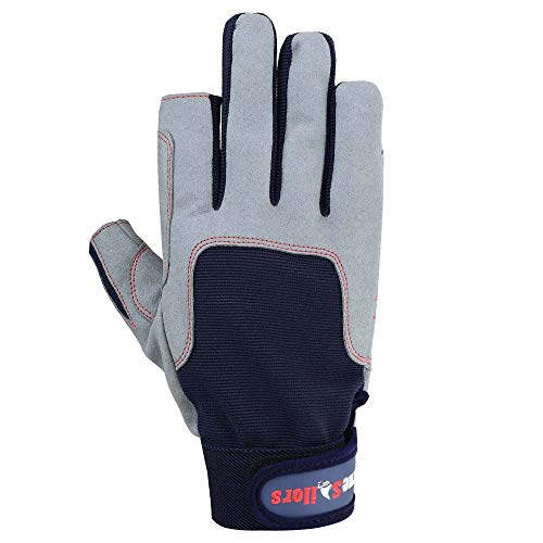 Image of MRX BOXING & FITNESS Sailing Gloves with Cut only Thumb and Index Finger and Grip for Men and Women, Great for Kayaking, Workouts and More Blue /Grey