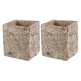 Design respirant : ce pot de fleurs rectangulaire d'intérieur offre une excellente circulation d'air, favorisant la croissance vigoureuse des plantes grasses et des cactus. c'est un pot en écorce idéal pour les amoureux des plantes, un petit pot vintage ou un pot en forme de souche d'arbre