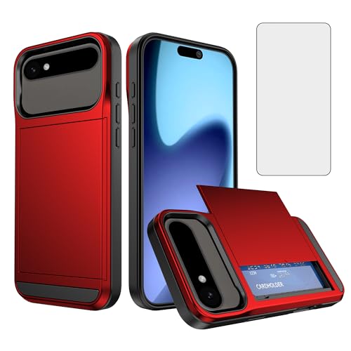 Coque iPhone 17 Air Asuwish avec protège-écran verre trempé et porte-carte antichoc fente 6,6 pouces