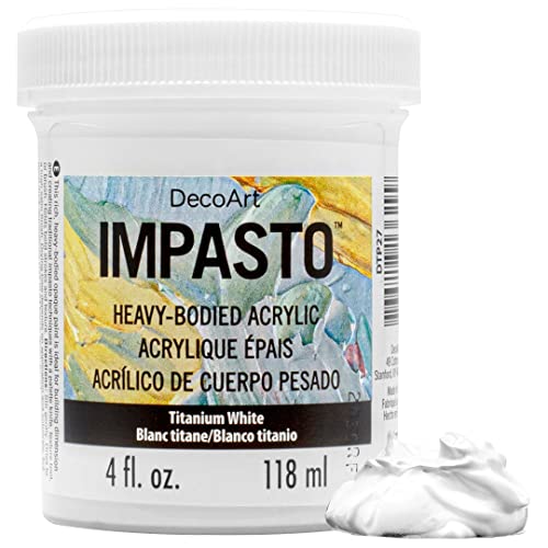 DecoArt Impasto Paint, Titanium White, 4 fl oz, Jar