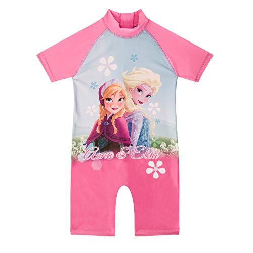 Disney Frozen Elsa Anna Official Gift Girls Kids Swim Surf Suit Pink 18-24 Mths