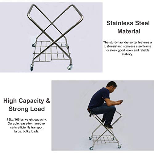 Carretilla Plegable de Acero Inoxidable para Ropa miniatura 4