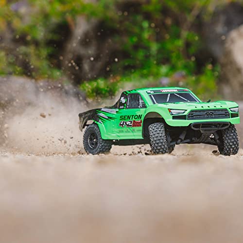 Arrma Rc Truck 1/10 Senton 4X2 Boost Mega 550 Brushed Short Course Truck Rtr With Battery & Charger, Green, Ara4103Sv4T1 #TOP3