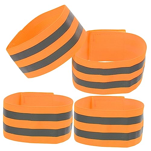 Toddmomy 4Pcs High Visibility Reflective Straps for Night Running Cycling Walking Wristbands Practical Armbands for Outdoor Activities Creative Reflective Design