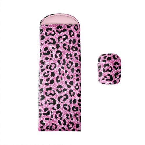 Castle Fairy Bolsa de Dormir Infantil Leopardo para Niños y Niñas, Ligera y Compacta para Camping en Clima Frío y Cálido miniatura 1
