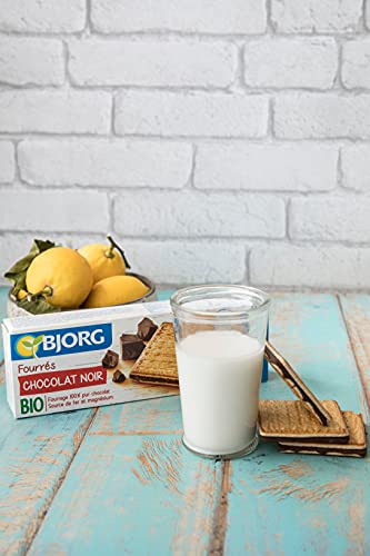 BJORG - Biscuits Fourrés Au Chocolat Noir Bio - Aux Céréales Complètes Et Sucres Non-Raffinés - 225 G (Lot de 2)